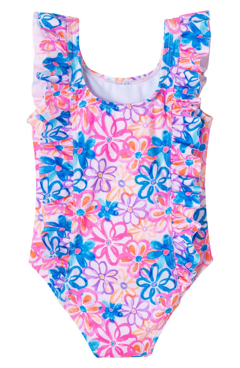 Andy & Evan - Girls Purple Floral Terry Cover-Up
