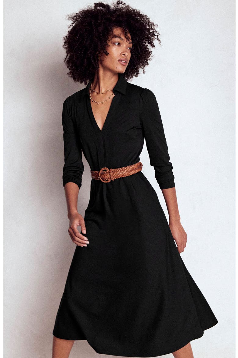 Imogen Long Sleeve Jersey Dress, Alternate, color, BLACK
