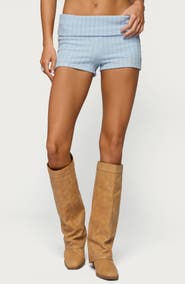 EDIKTED Iyara Textured Foldover Shorts
