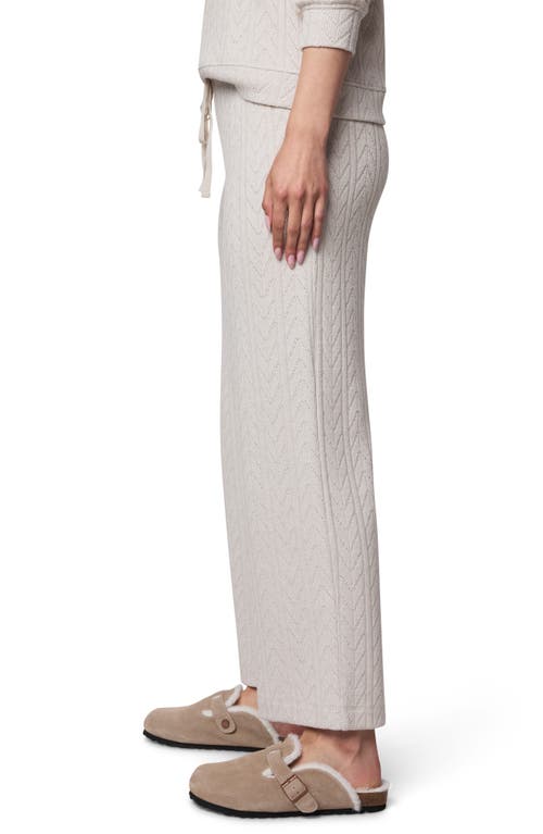 Splendid Pointelle Drawstring Crop Sweater Pants In White