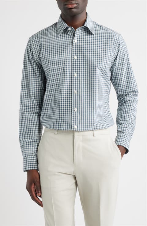 Ashborne Signature Trim Fit Check Dress Shirt (Regular, Big & Tall)