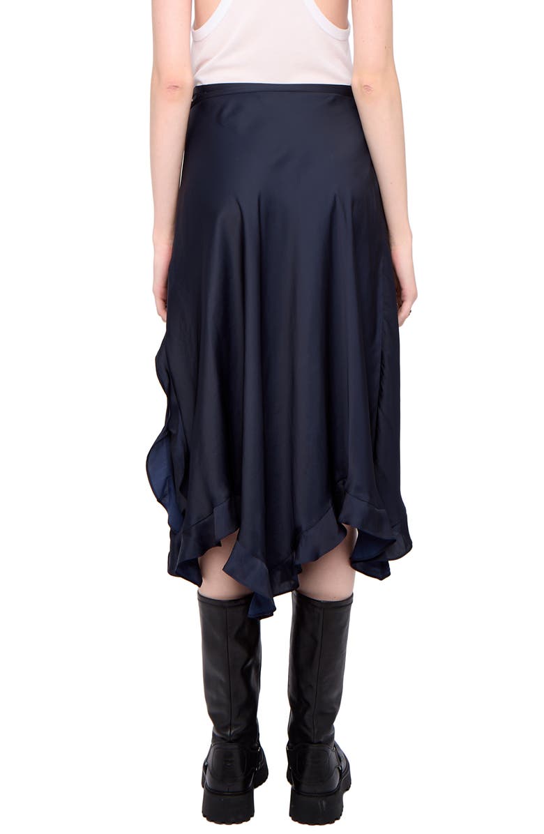 Zadig & Voltaire Jeto Satin Midi Skirt, Alternate, color, Encre