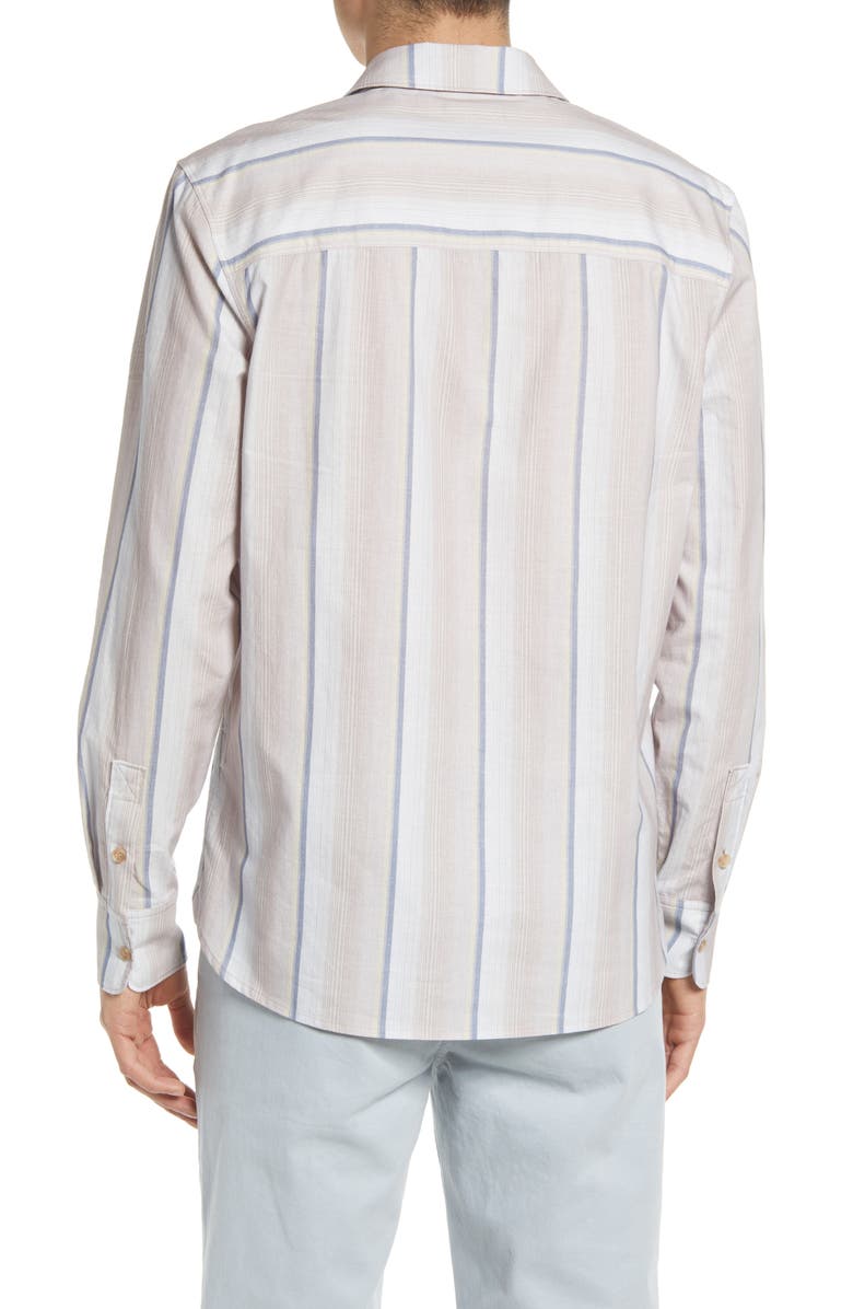 PAIGE Men's Cooper Stripe Cotton Button-Up Shirt, Alternate, color, Hazy Blush