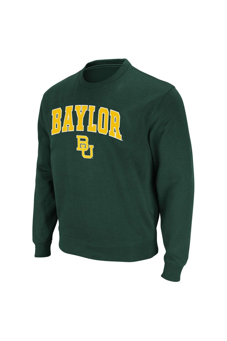 Men's Colosseum Green Baylor Bears Arch & Logo Pullover Sweatshirt, Alternate, color, Green