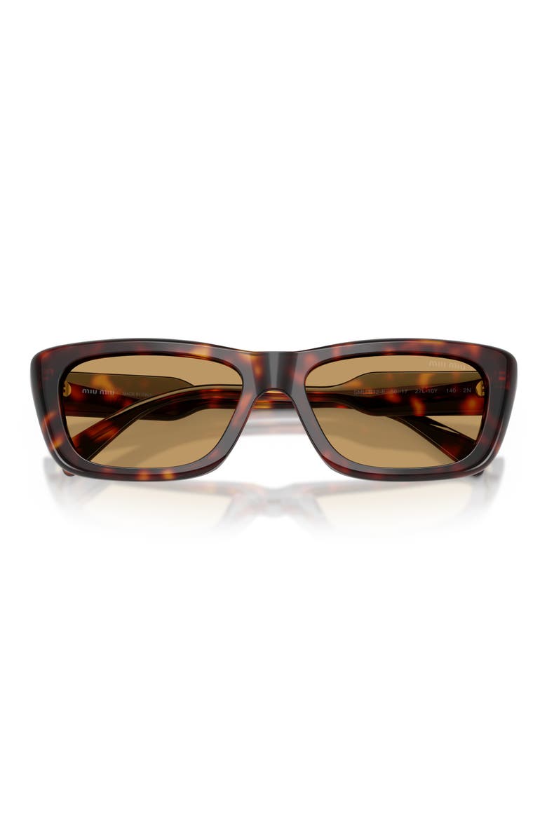 56mm Rectangular Sunglasses, Alternate, color, HAVANA / BROWN