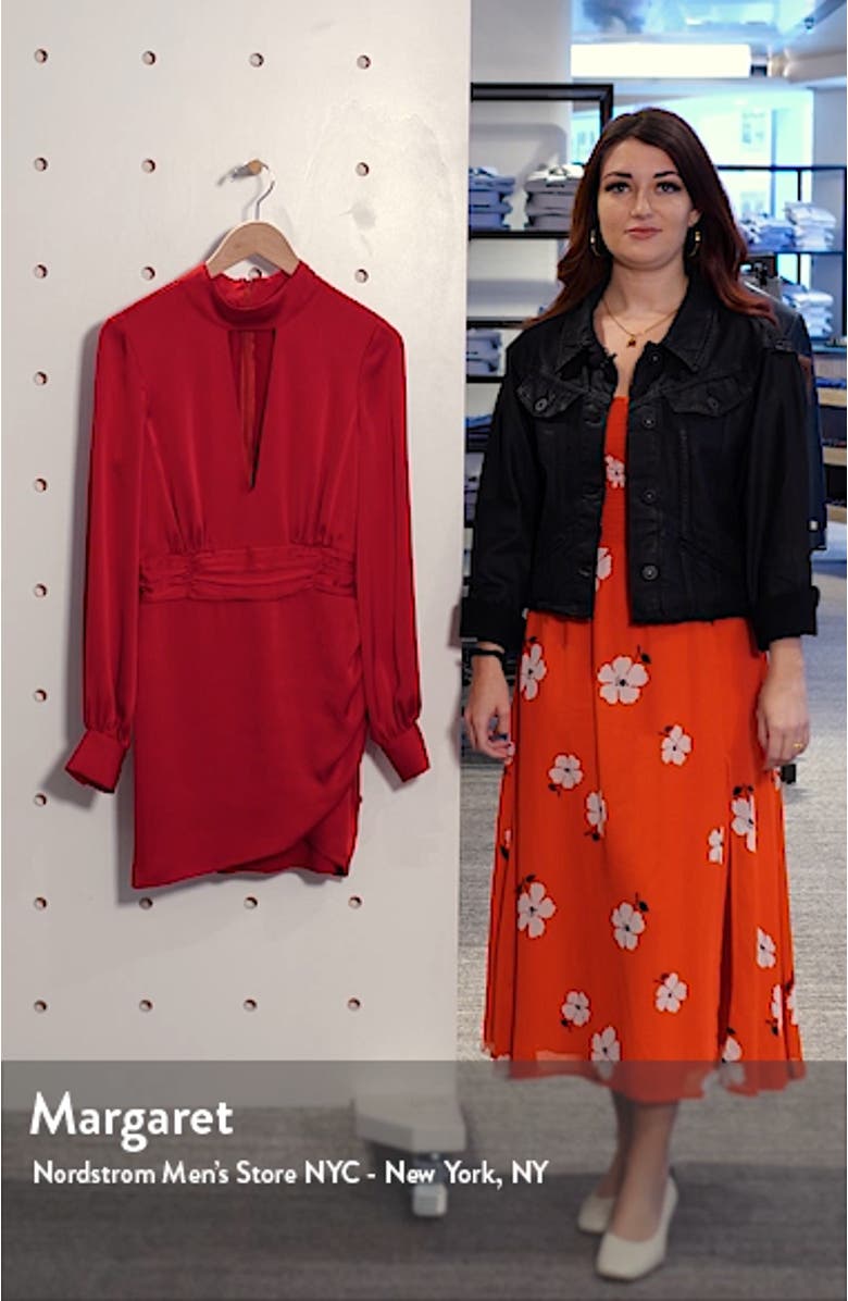 Angela Plunge Neck Long Sleeve Minidress, sales video thumbnail