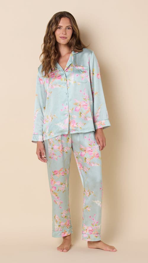 The Cat's Pajamas Silk Pajama Set In Multi