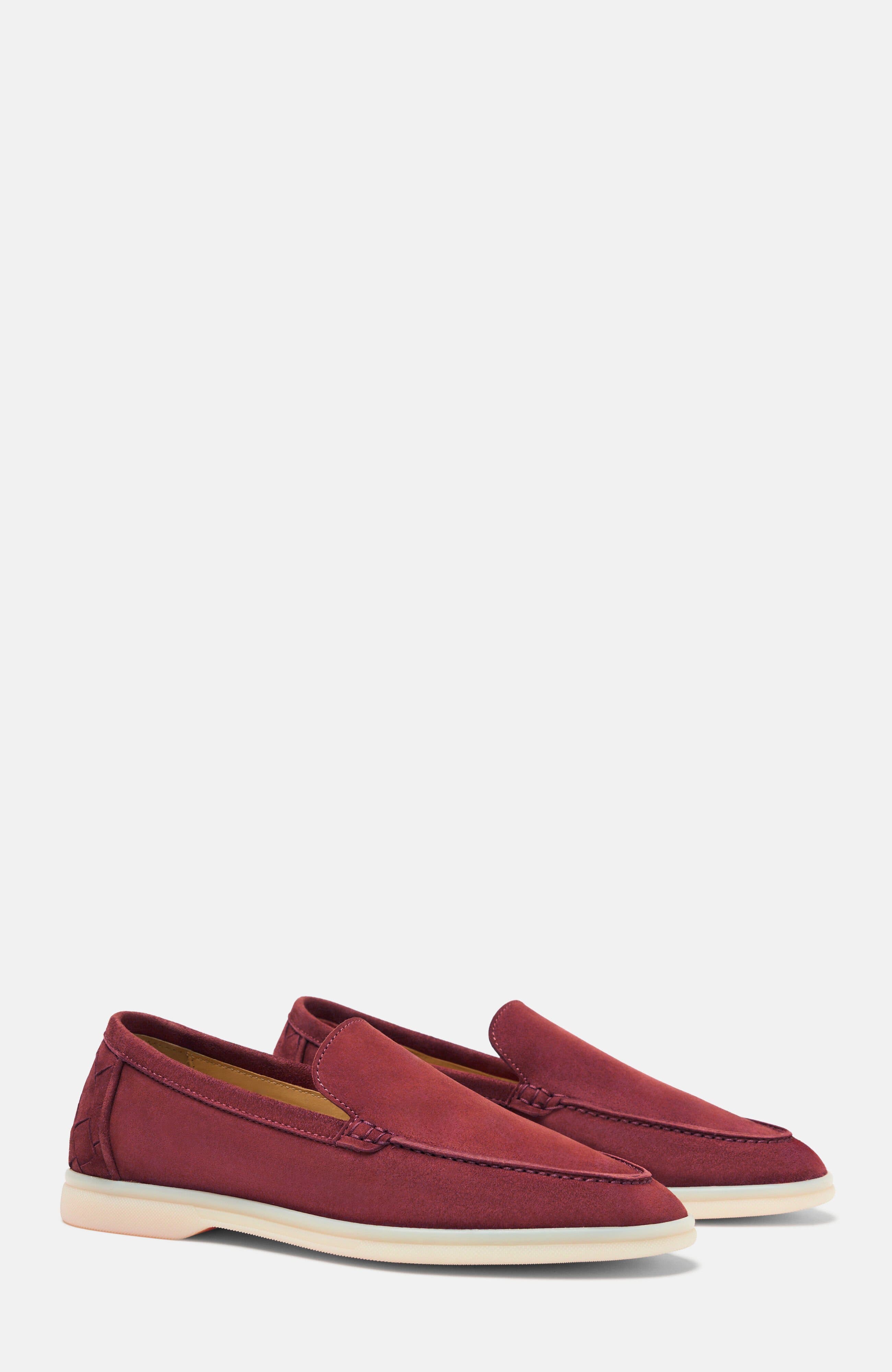 Ludovica Woven Loafers, Alternate, color, Ruby - Suede