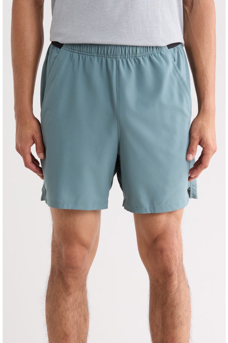 UA Vanish Woven 6-Inch Athletic Shorts, Main, color, 587 JASPER BLUE