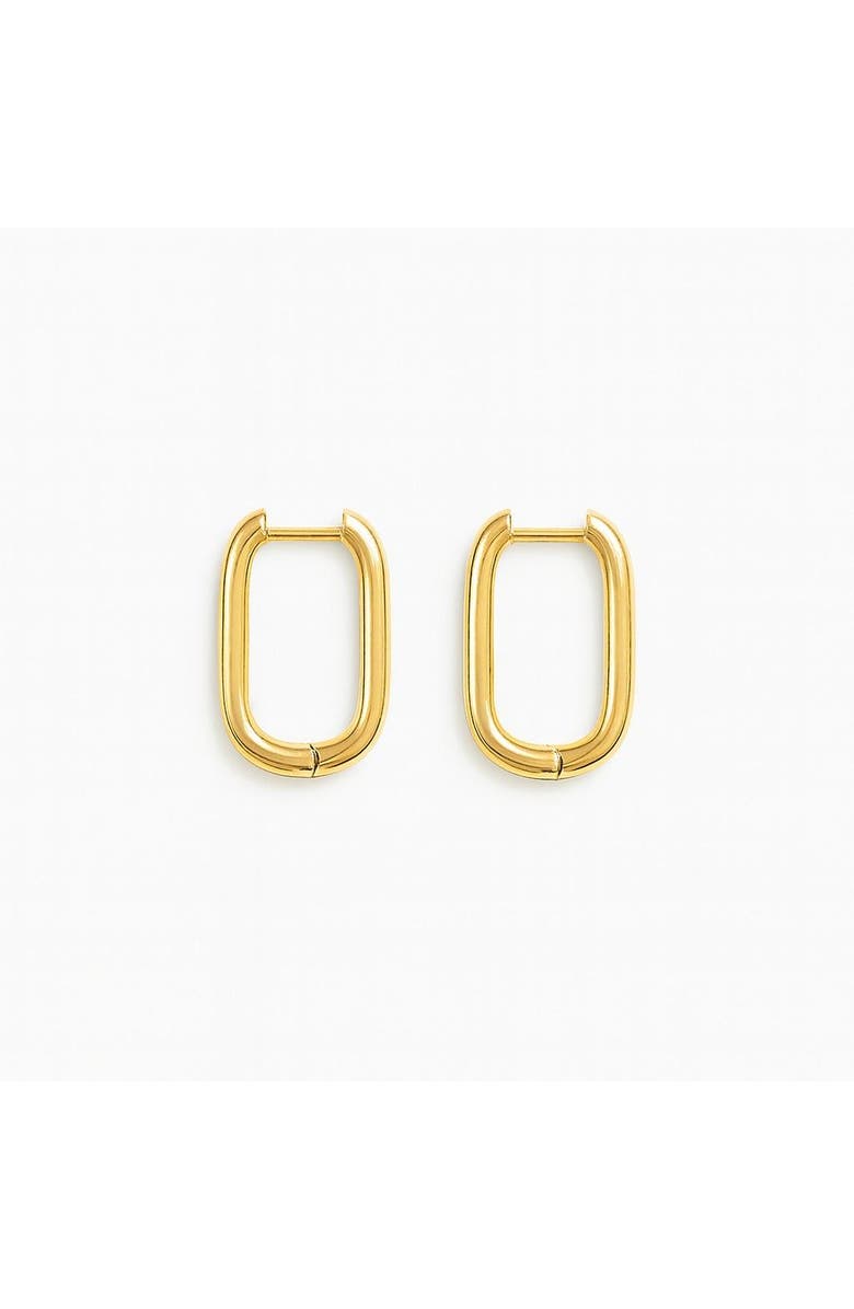 Ivy & Pearl Co. The Arden Rectangular Hoops, Main, color, Gold