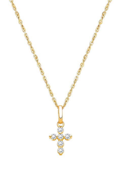 14K Glory and Grace Cross 12-14" Necklace