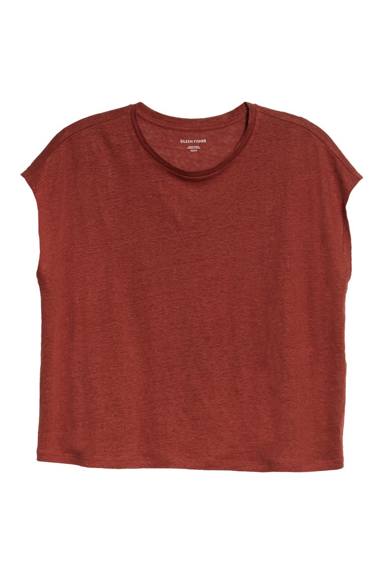 Boxy Crewneck Top, Alternate, color, DEEP TERRA COTTA