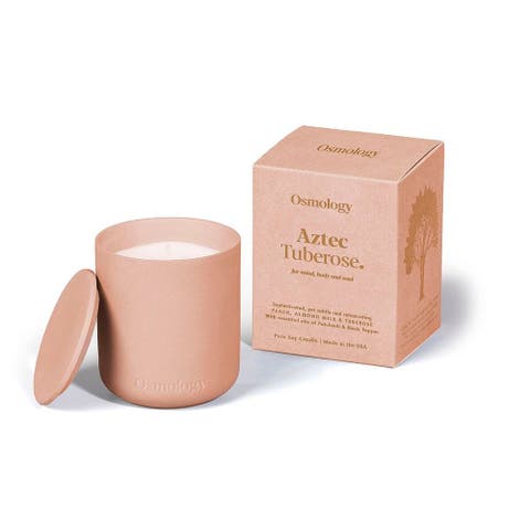 Tuberose Scented Candle - Peach Almond Milk and Tuberose
