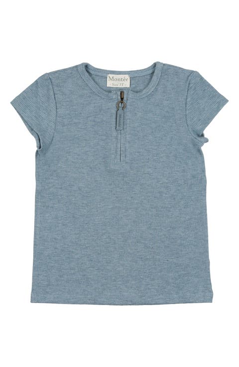 Kids' Half Zip Short Sleeve Top (Toddler)