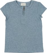 Manière Kids' Half Zip Short Sleeve Top