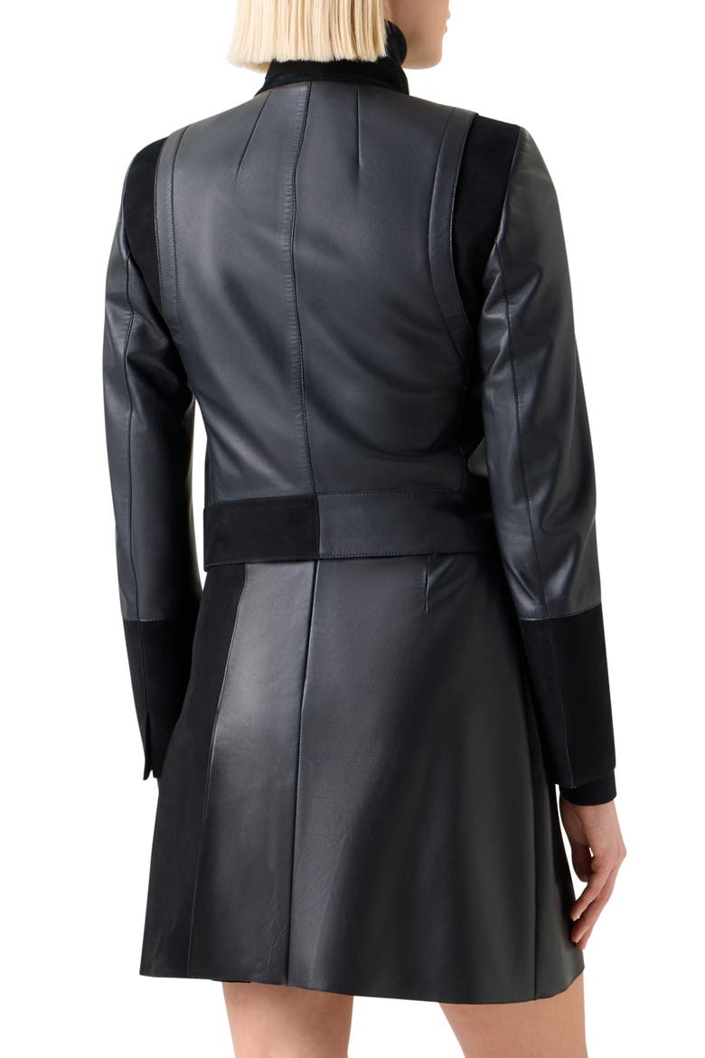 Dean Leather Captain's Jacket, Alternate, color, BLACK