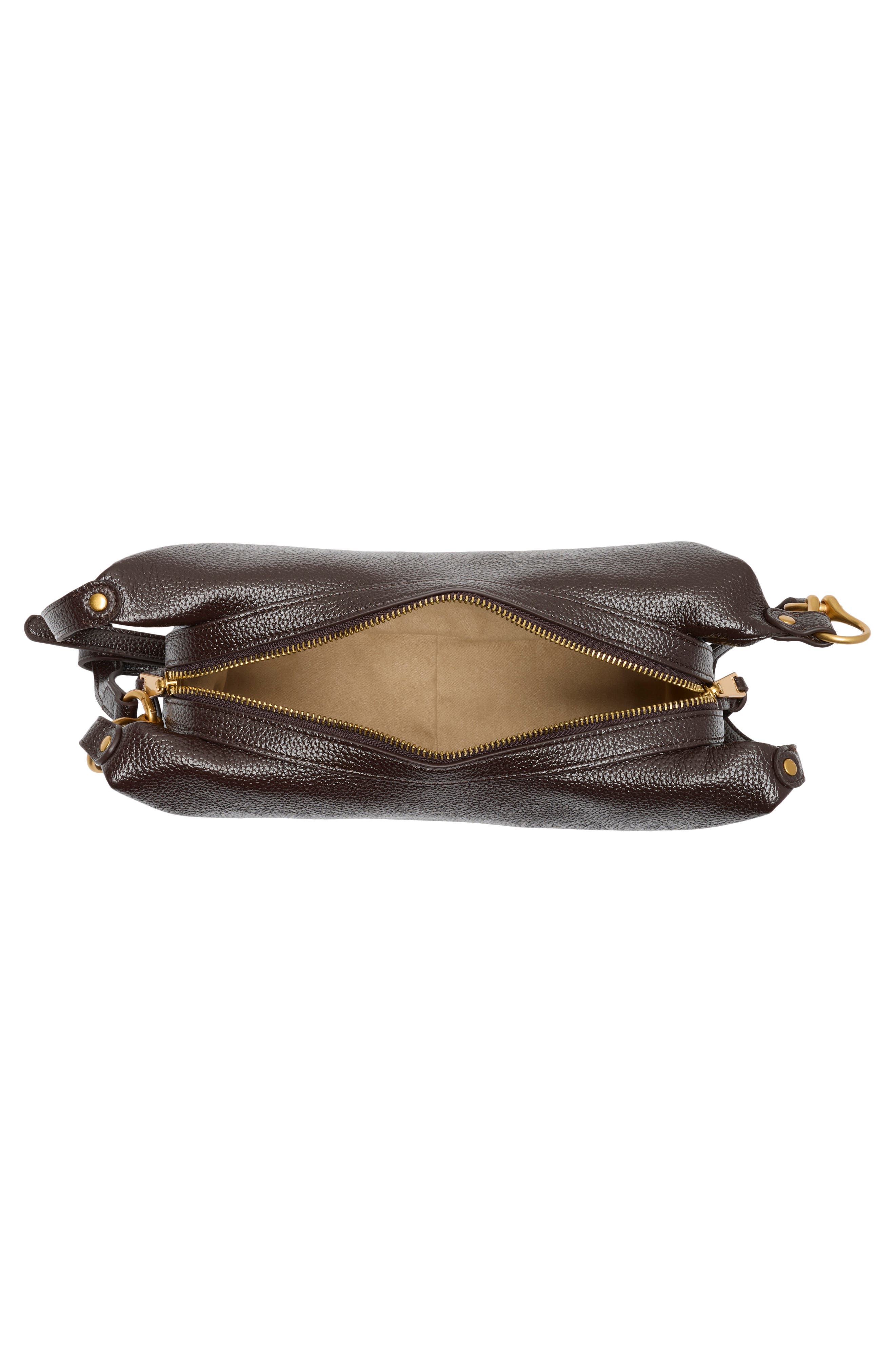 Selia Soft Grain Faux Leather Crossbody Bag, Alternate, color, DARK BROWN