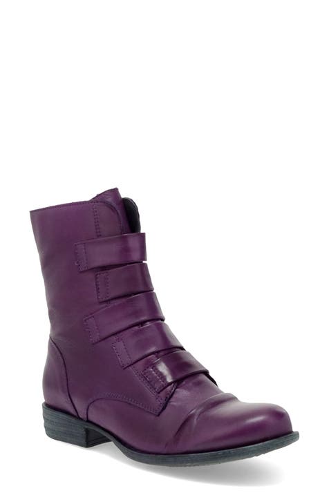 Purple flat boots best sale