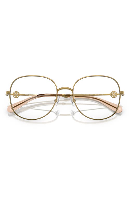 Tory Burch 55mm Round Optical Glasses In Gold Amber