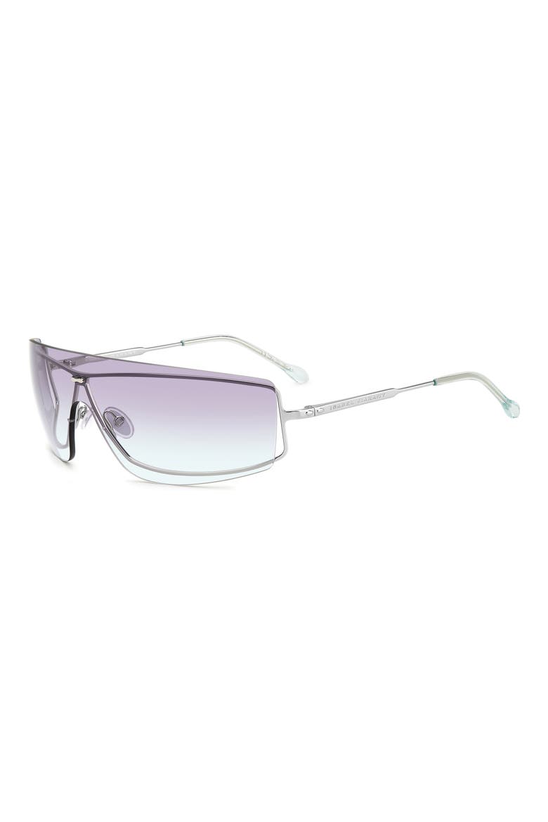 99mm Gradient Oversize Shield Sunglasses, Alternate, color, SILVER GREEN/ VIOLET GREEN