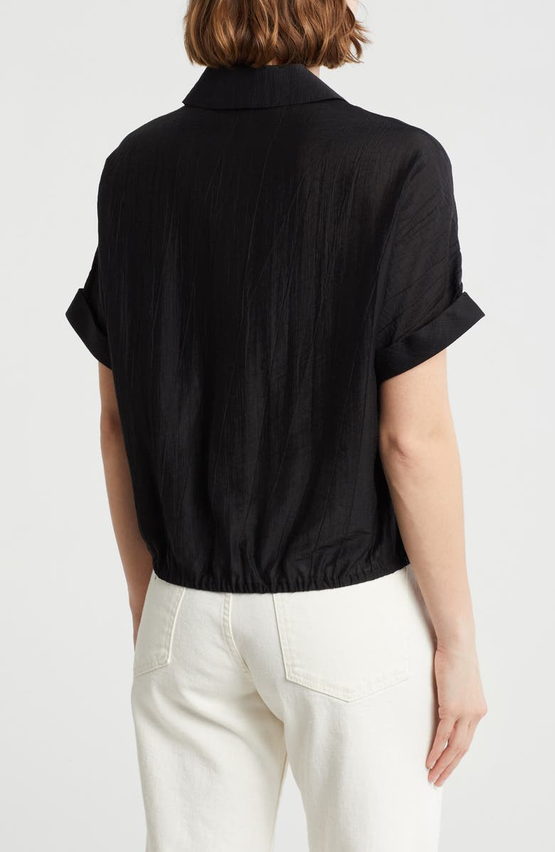 Adrianna Papell Short Sleeve Tie Hem Button-Up Shirt, Alternate, color,
