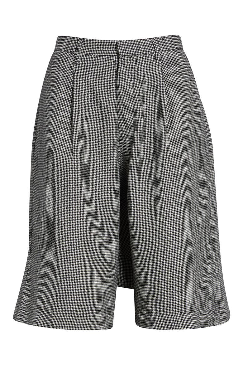 Jumbo Tailored Shorts, Alternate, color, BLACK AND WHITE HOUNDSTOOTH