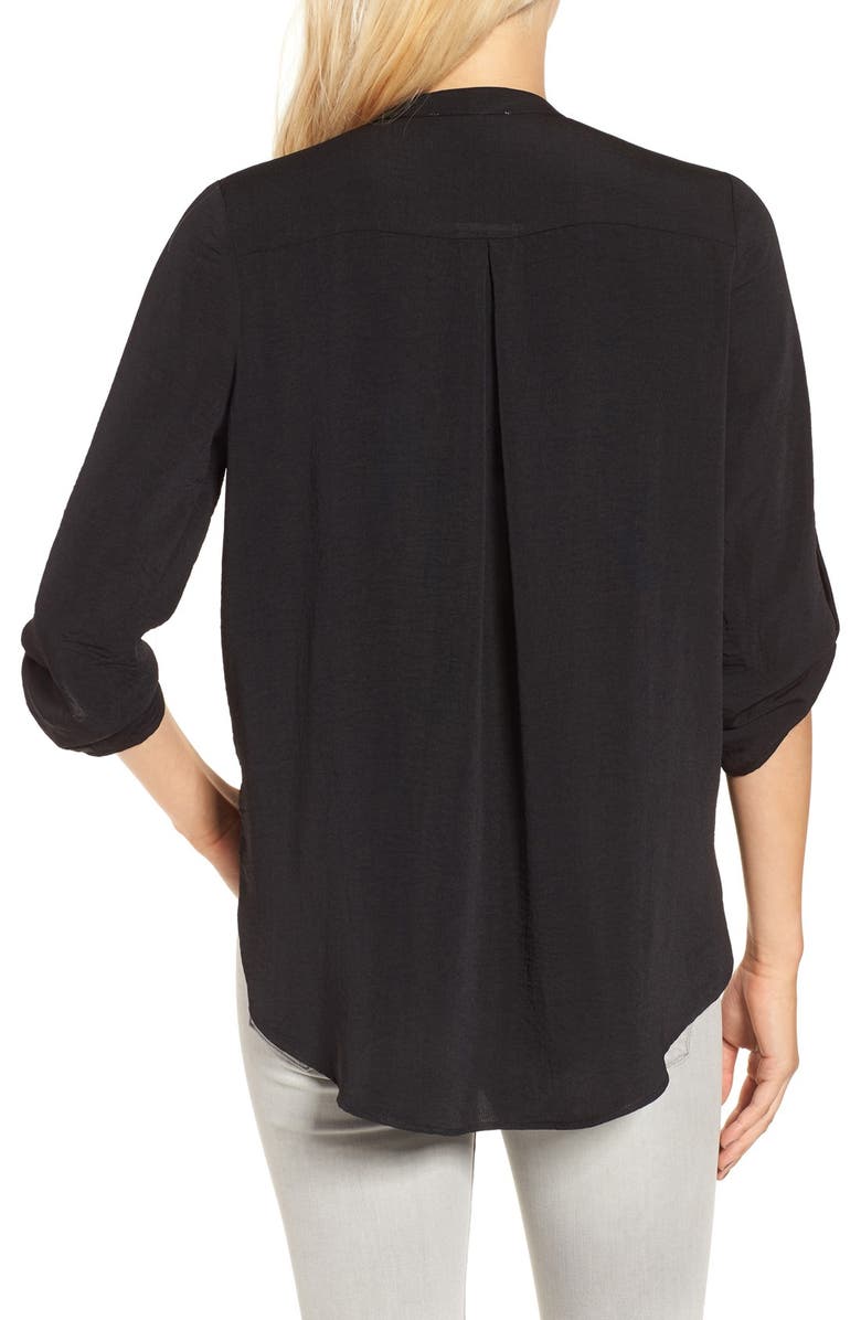 All in Favor Twist Front Woven Shirt, Alternate, color, 