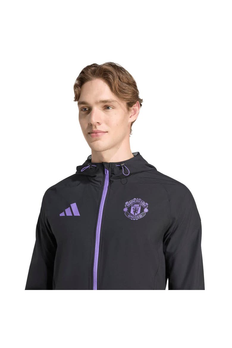 Men's adidas Black Manchester United 2025/26 Tiro Vis Tech Travel Jacket, Alternate, color, Black