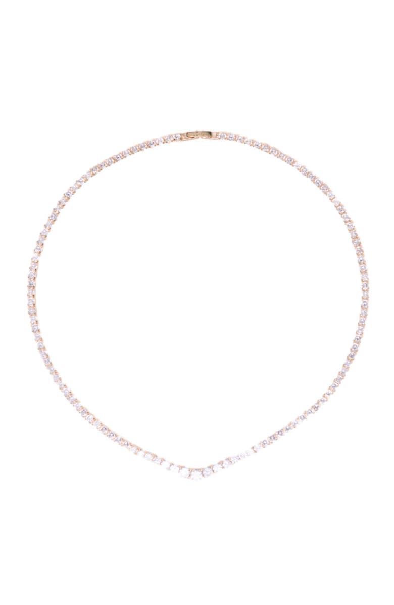 maje Cascade diamanté necklace, Main, color, Gold