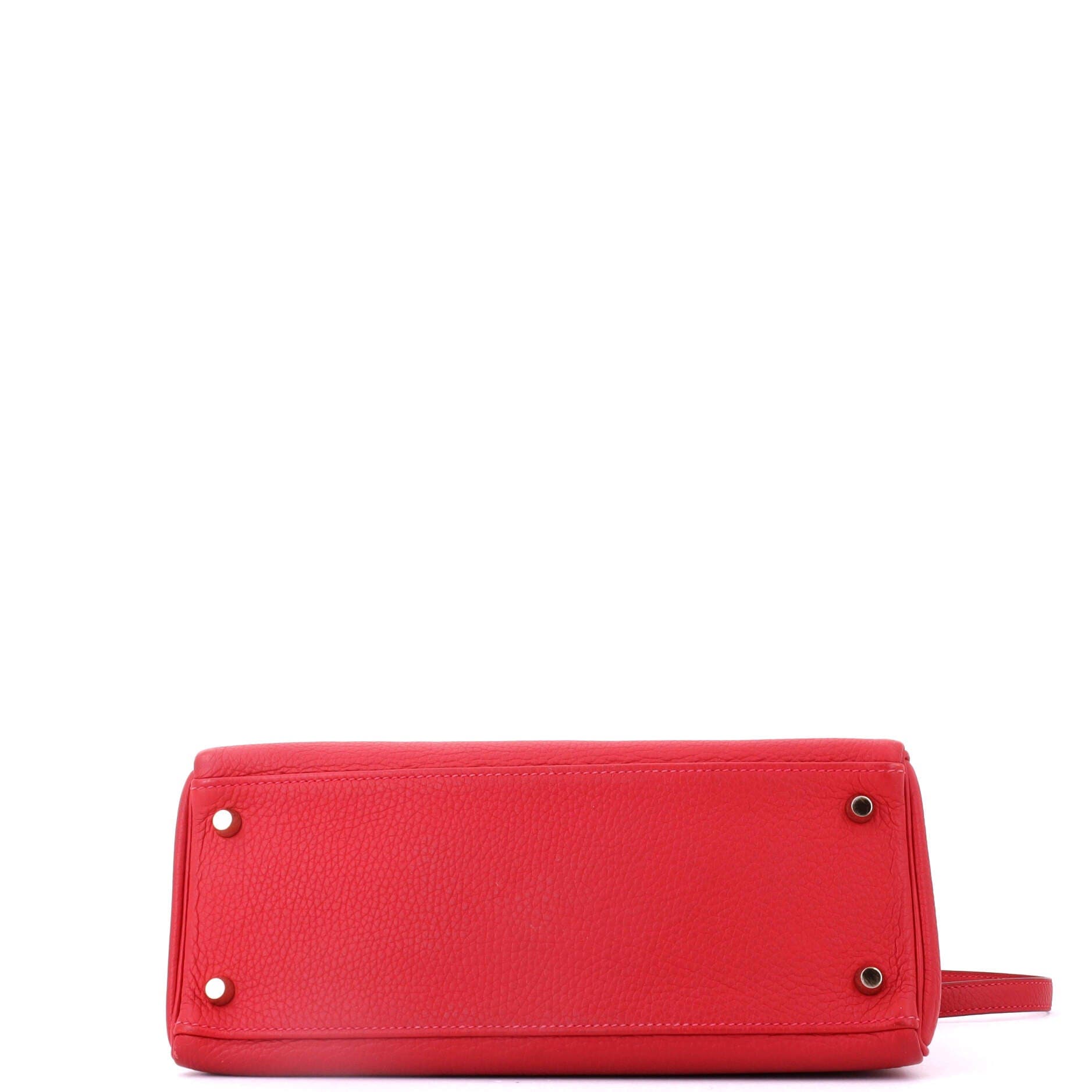 Pre-Owned Hermes Kelly Handbag Red Clemence with Gold Hardware 28, Alternate, color, Rouge Vif