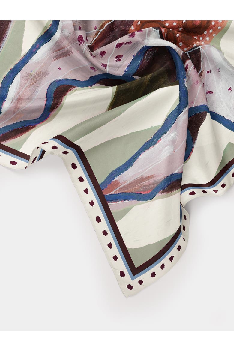 Hand Rolled Floral Silk Shawl, Alternate, color, Mint Green