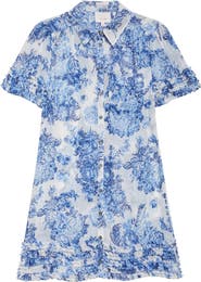 Cinq à Sept Print Ruffle Minidress