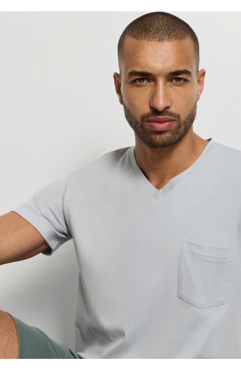 Hanro Night And Day Cotton V-Neck Pajama Set, Alternate, color, Studio Green