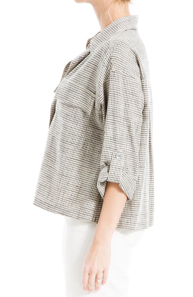 MAX STUDIO Minicheck Long Sleeve Top, Alternate, color, 