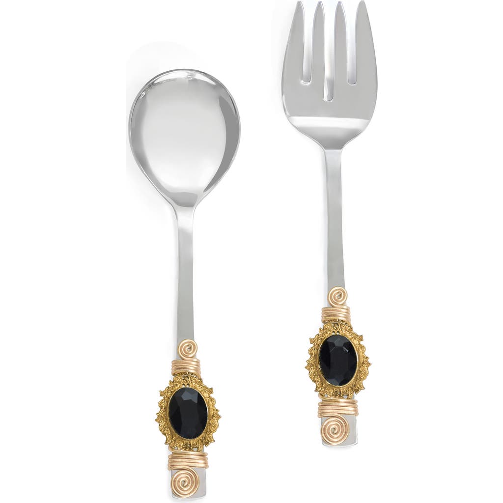 Tiramisu Midnight Constellation Embellished 2-piece Salad Serving Set In Black