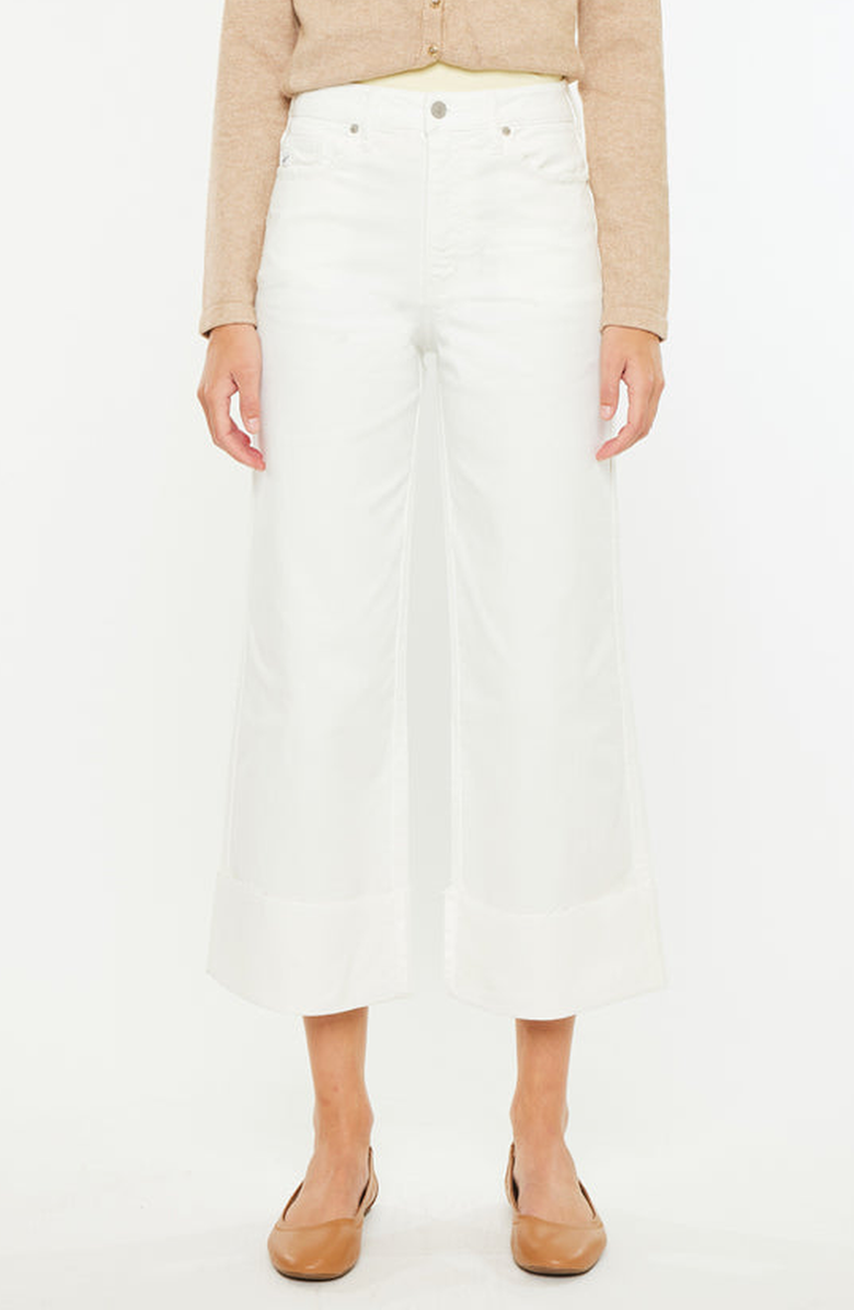 Official Kancan USA Sammie High Rise 90's Cropped Wide Leg Jeans, Main, color, White