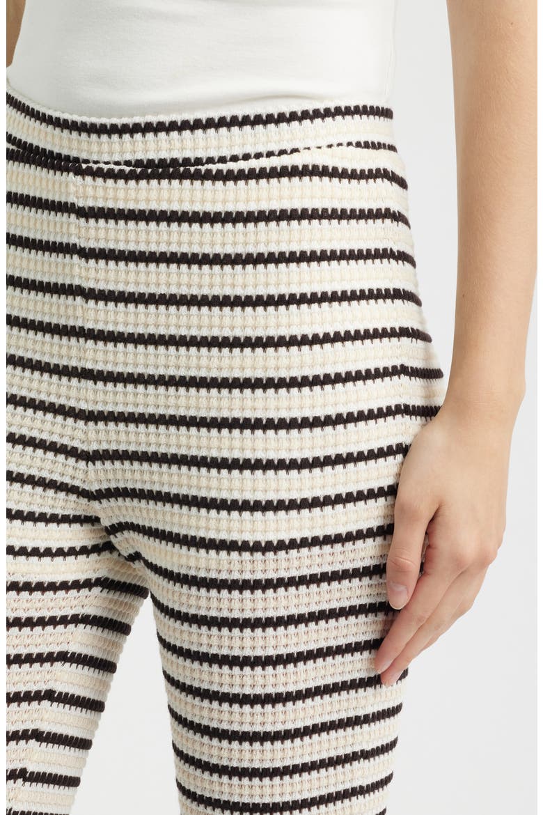 Striped Knit Straight Leg Pants, Alternate, color, IVORY- BROWN STRIPE