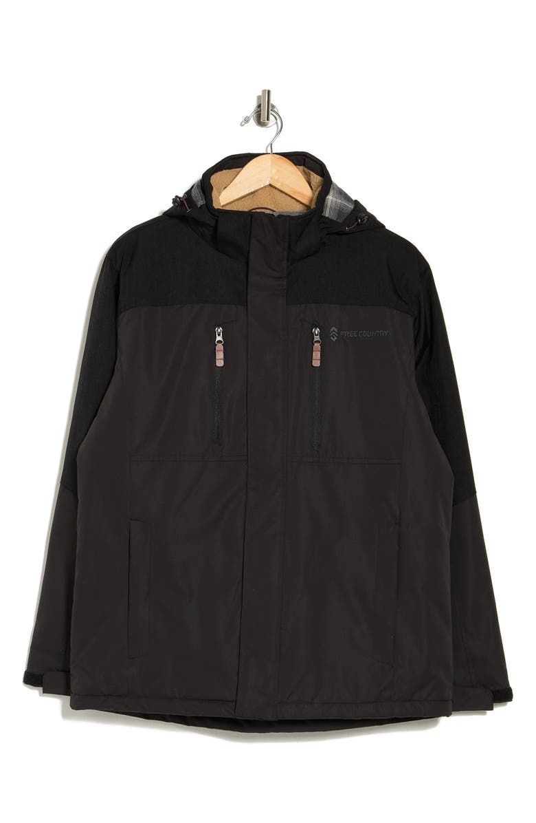 Free Country Hooded Faux Shearling Lined Jacket, Alternate, color,