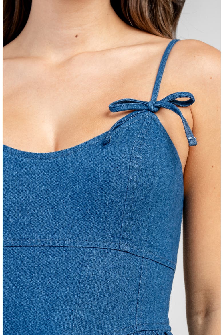 Tie Denim Midi Dress, Alternate, color, DENIM