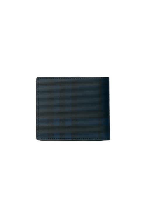 Burberry Check-pattern Equestian Knight Stamp Wallet In Blue