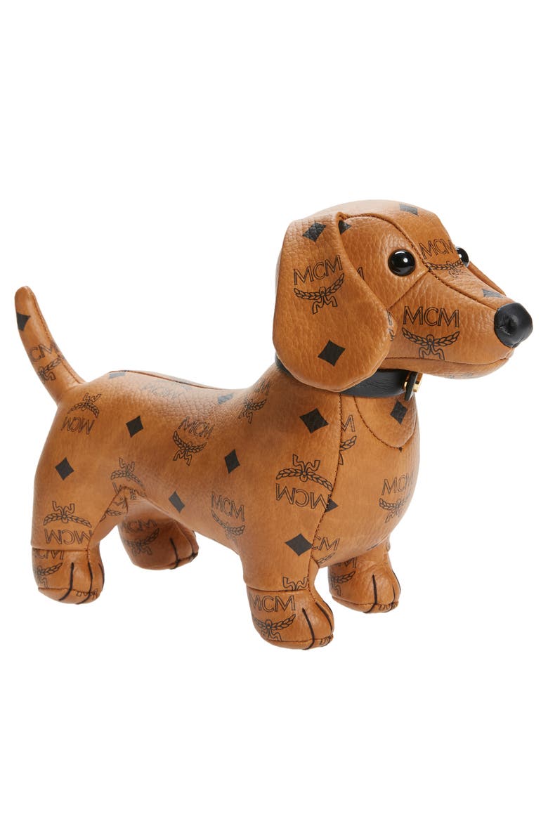 MCM Visetos Canvas Stuffed Dachshund, Main, color, 