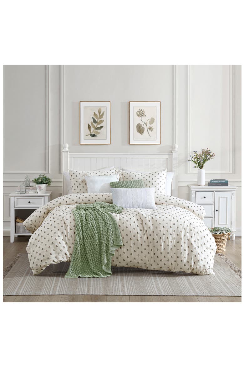 Block Print Gauze Comforter & Shams Set, Alternate, color, IVORY MULTI