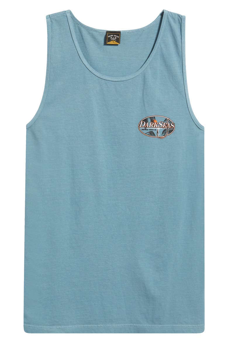 Tropical Night Cotton Graphic Tank, Alternate, color, ICE BLUE