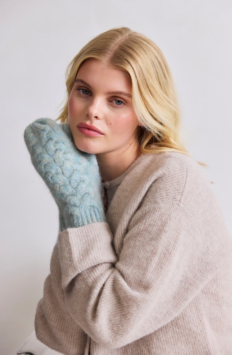 Arctic Fox & Co The Mohair & Merino Wool Blend Mittens, Alternate, color, Ocean Mist