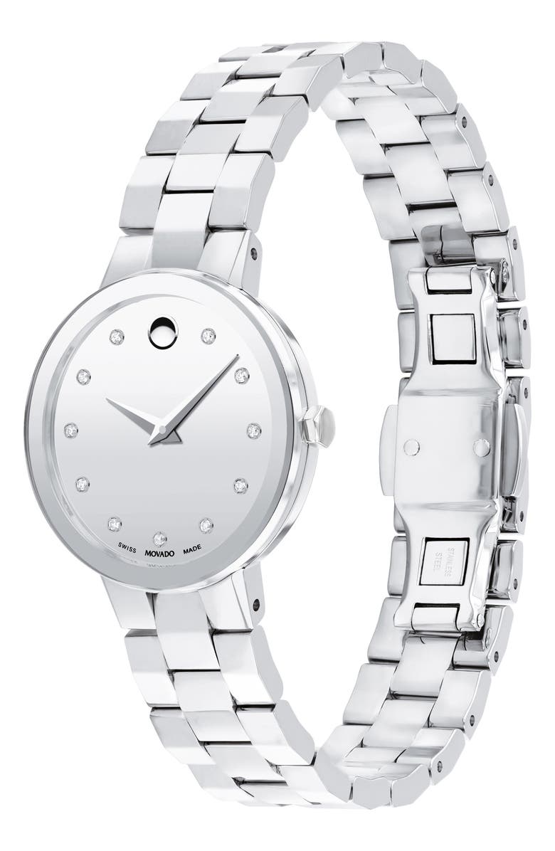 Movado Bracelet Watch, Alternate, color, Silver Dial