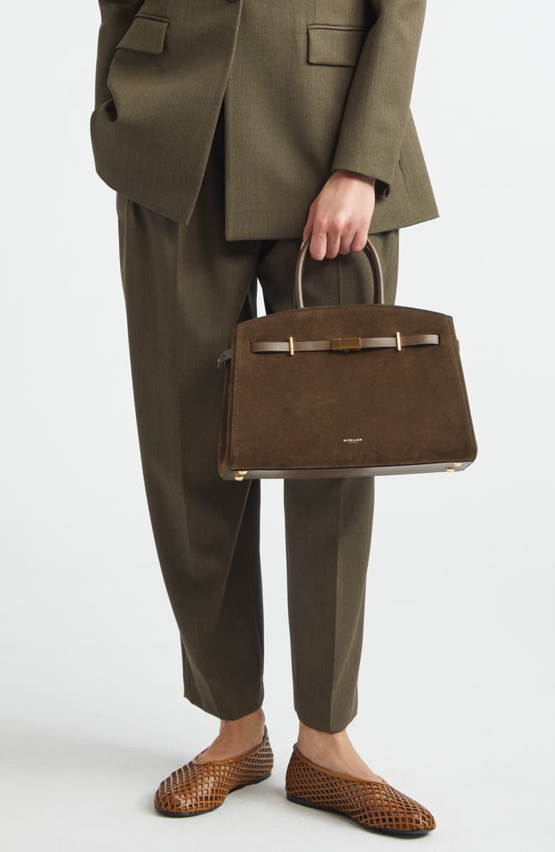 DeMellier The Midi Hudson Suede Top Handle Bag, Alternate, color,