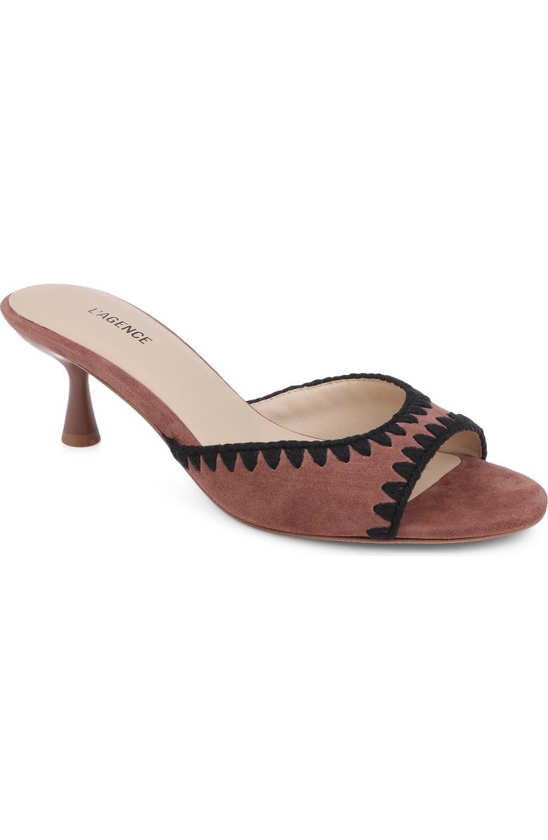 L'AGENCE Lexington Slide Sandal, Main, color, Hazel Suede