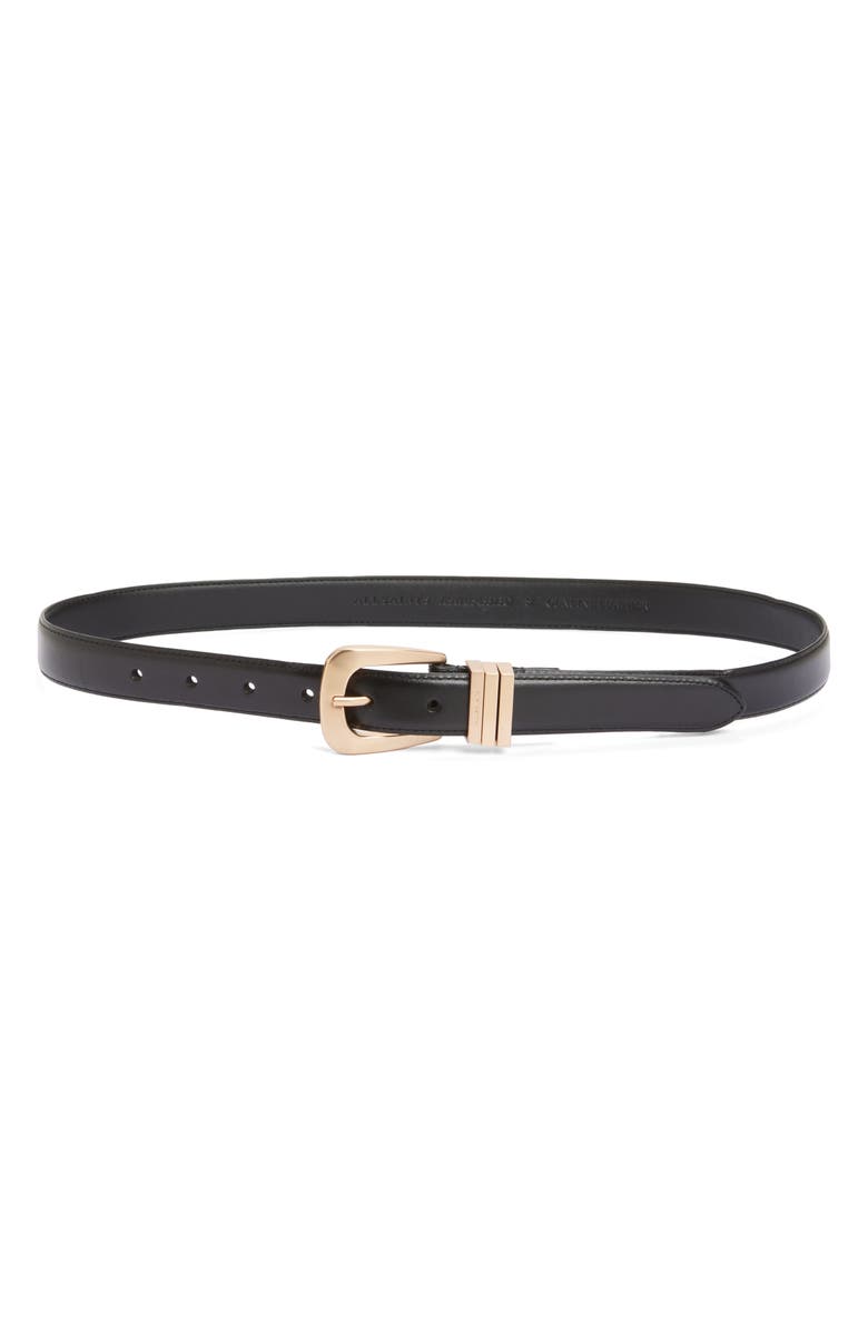 AllSaints Triple Keeper Leather Belt, Main, color, Black