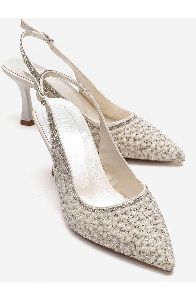Prologue Shoes Linnea Stiletto Slingback Pump, Main, color, Ivory