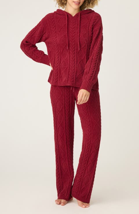 Cozy Chenille Cable Knit Pajamas